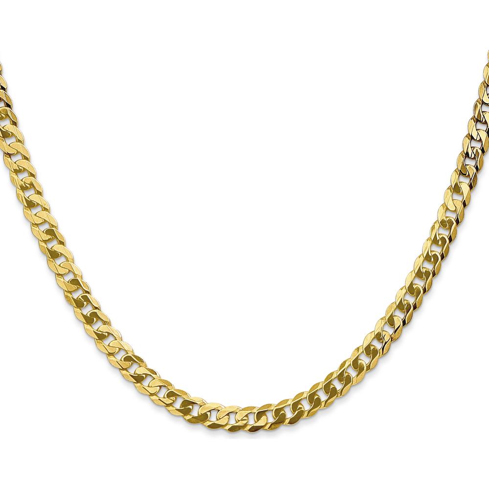 14K Yellow Gold 18" 4.75mm Flat Beveled Curb Chain with Lobster Clasp by Oro Pregiato