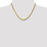 14K Yellow Gold 18" 4.75mm Flat Beveled Curb Chain with Lobster Clasp by Oro Pregiato