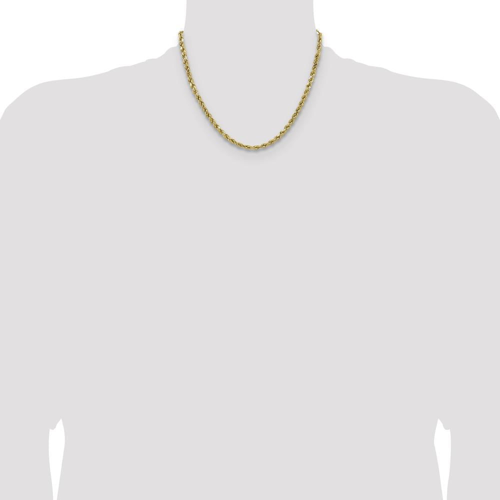 14K Yellow Gold 18" 4.9mm Diamond-Cut Rope Chain with Lobster Clasp by Oro Pregiato