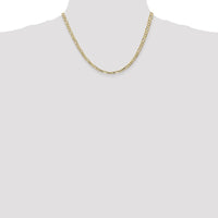 14K Yellow Gold 18" 4mm Concave Open Figaro Chain Necklace with Lobster Clasp by Oro Pregiato
