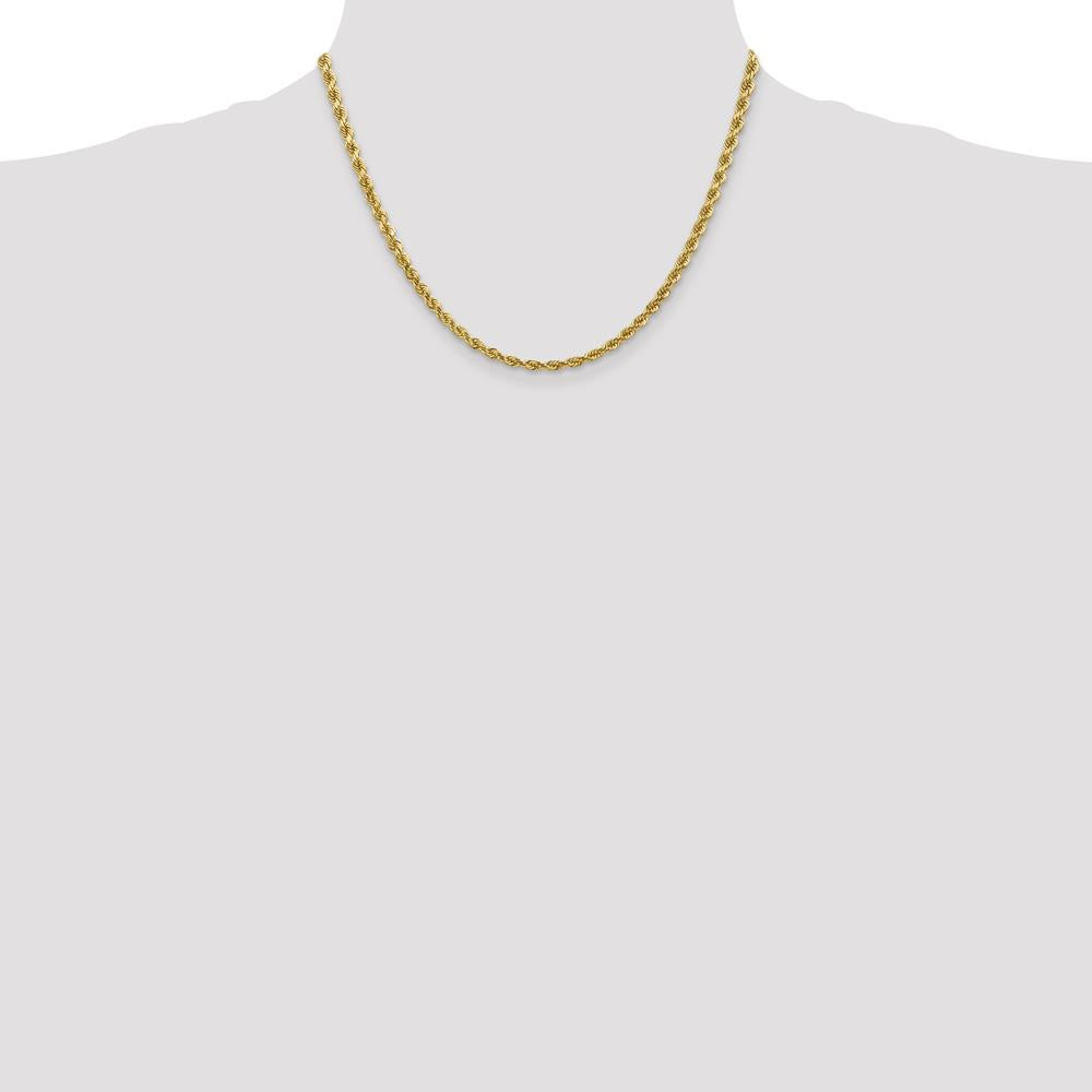 14K Yellow Gold 18" 4mm Diamond-Cut Rope Chain with Lobster Clasp