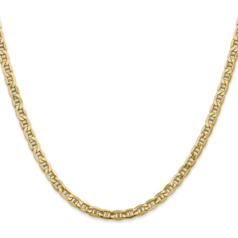 14K Yellow Gold 18" 4mm Semi-Solid Anchor Chain with Lobster Clasp by IBGoodman