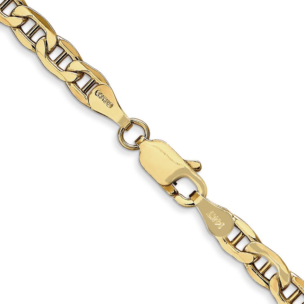 14K Yellow Gold 18" 4mm Semi-Solid Anchor Chain with Lobster Clasp by IBGoodman