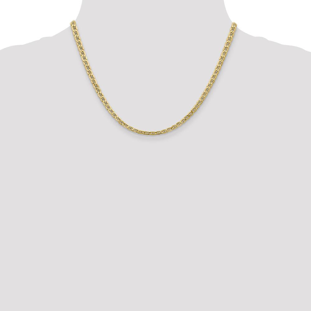14K Yellow Gold 18" 4mm Semi-Solid Anchor Chain with Lobster Clasp by IBGoodman