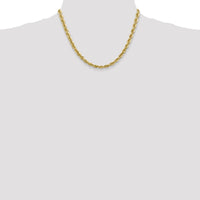 14K Yellow Gold 18" 5.5mm Diamond-Cut Rope Chain with Fancy Lobster Clasp
