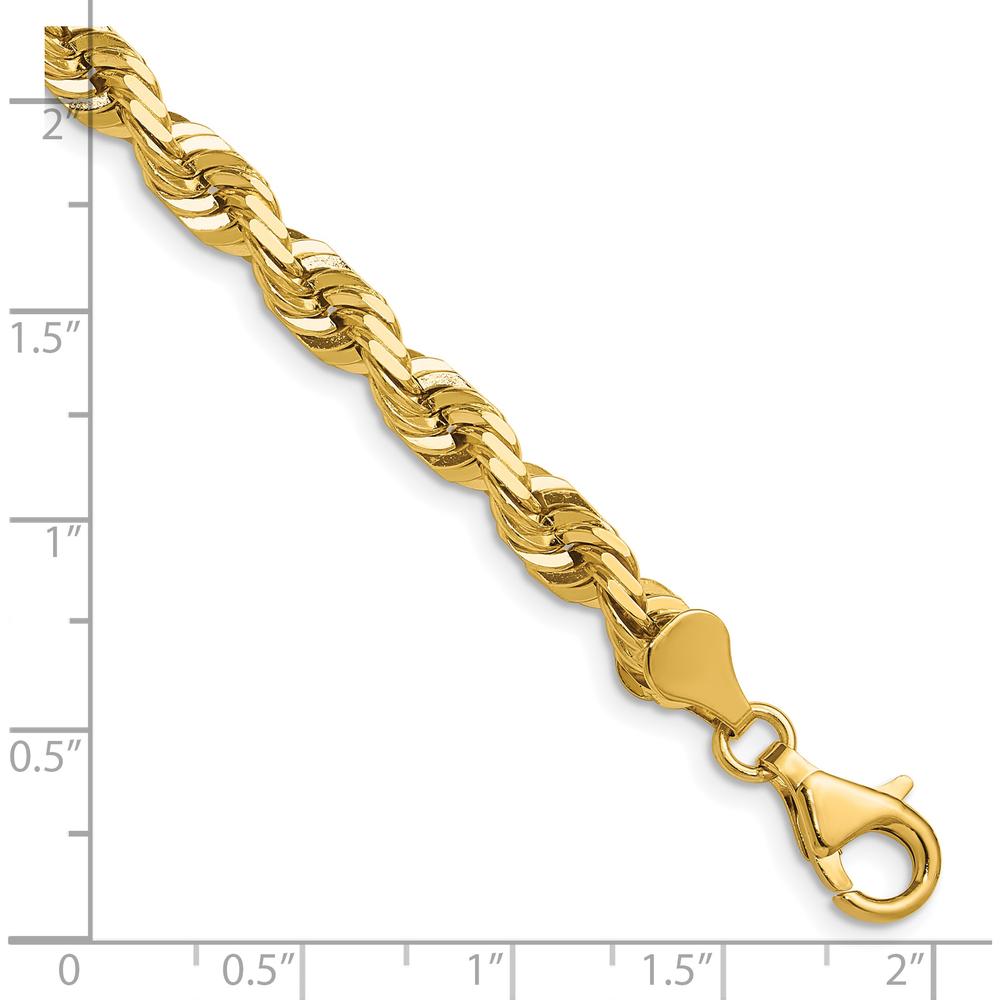 14K Yellow Gold 18" 5.5mm Diamond-Cut Rope Chain with Fancy Lobster Clasp