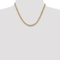 14K Yellow Gold 18" 5.75mm Flat Beveled Curb Chain Necklace with Lobster Clasp by Oro Pregiato