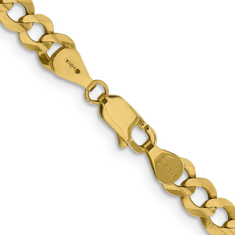 14K Yellow Gold 18" 5.9mm Lightweight Flat Cuban Chain with Lobster Clasp by Oro Pregiato