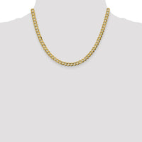 14K Yellow Gold 18" 5.9mm Lightweight Flat Cuban Chain with Lobster Clasp by Oro Pregiato