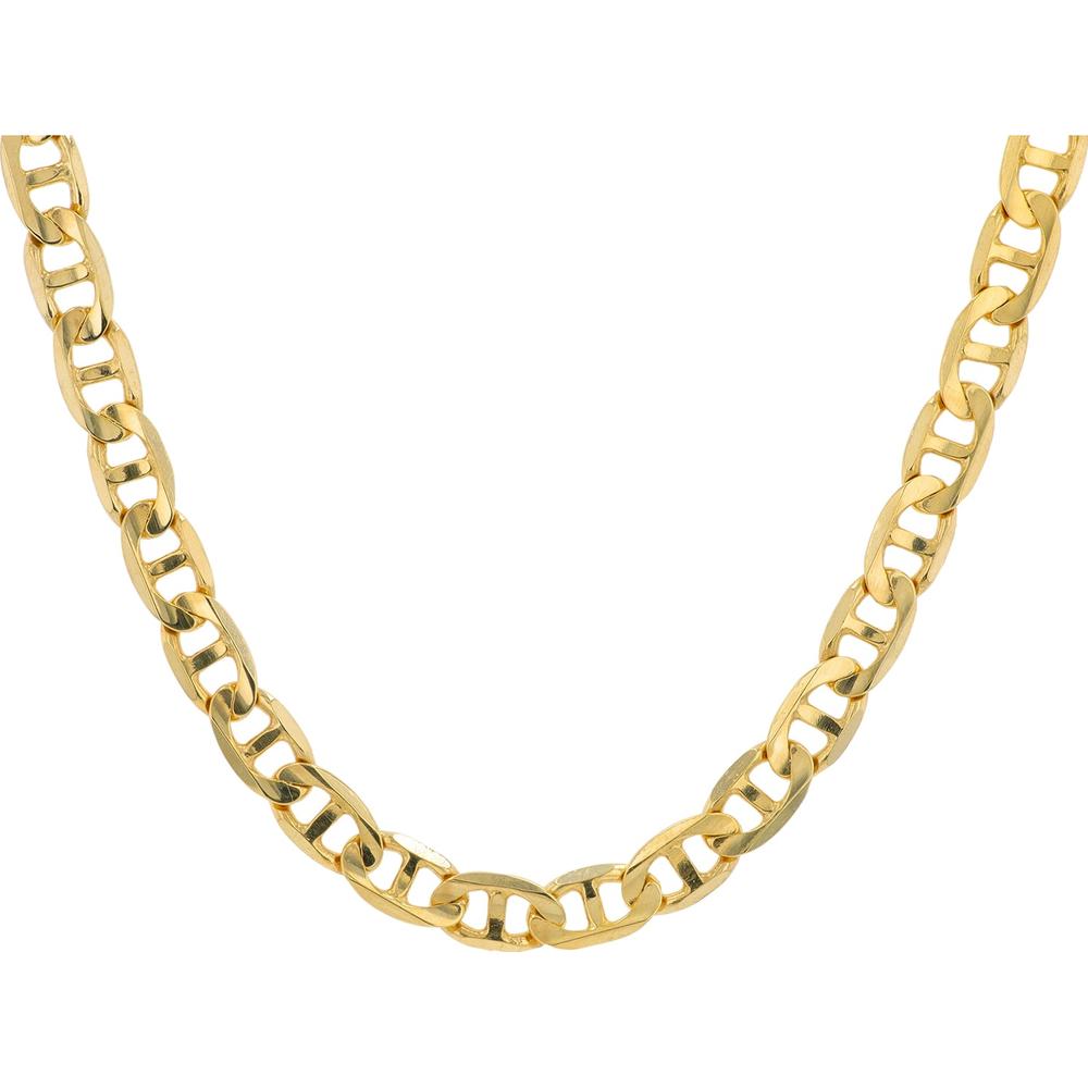 14K Yellow Gold 18.5 - Inch Mariner Link Necklace - 26.20 Gram Total Weight