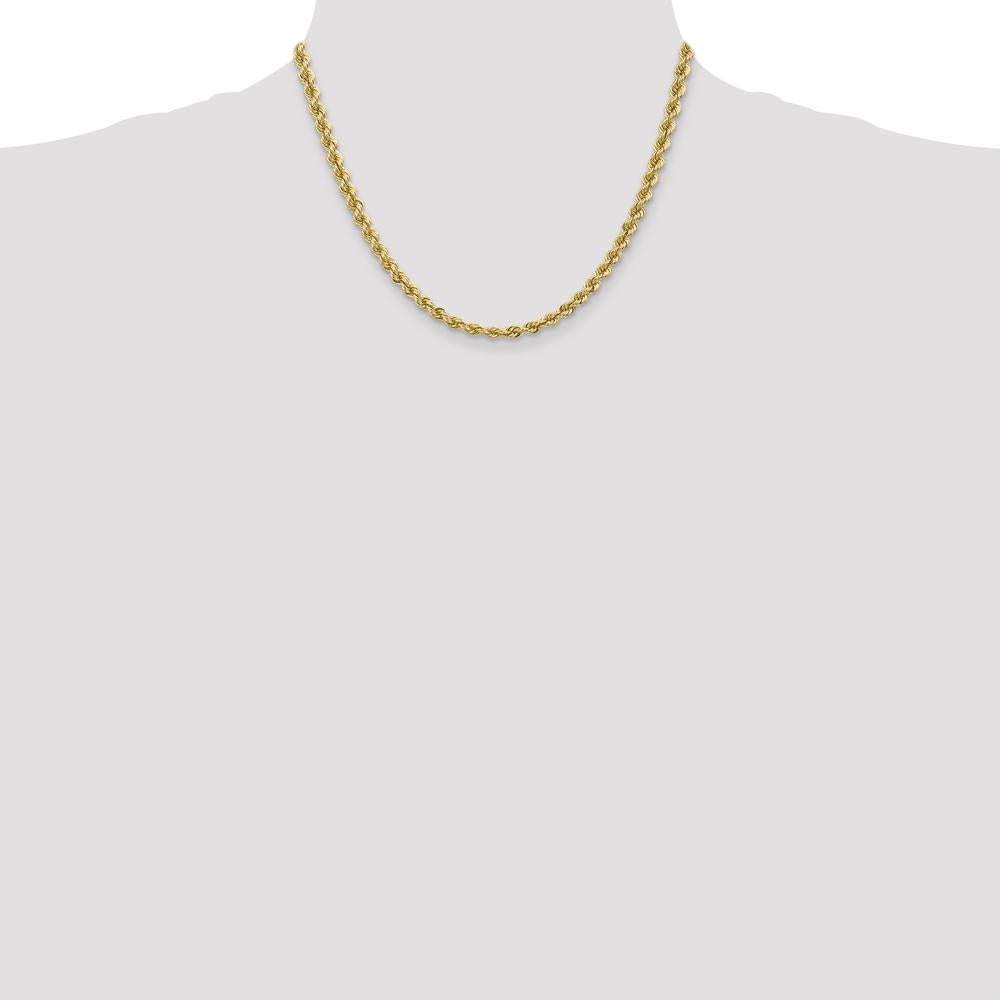 14K Yellow Gold 18" 5mm Polished Rope Chain with Lobster Clasp