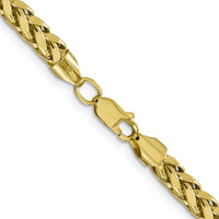 14K Yellow Gold 18" 5mm Semi-Solid Diamond-cut Wheat Chain with Lobster Clasp by Oro Pregiato