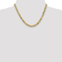 14K Yellow Gold 18" 6.25mm Flat Beveled Curb Chain with Lobster Clasp for Men by Oro Pregiato