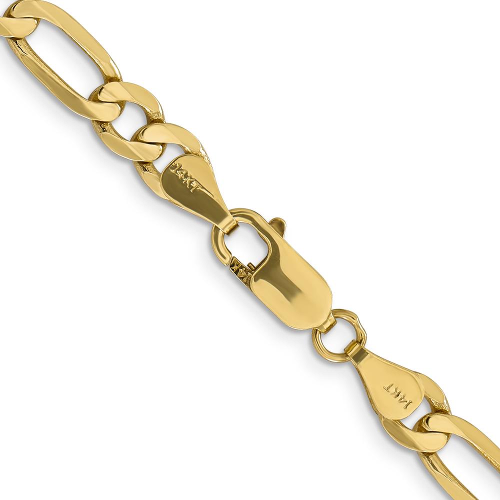 14K Yellow Gold 18" 6.25mm Flat Figaro Chain with Lobster Clasp by Oro Pregiato