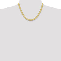 14K Yellow Gold 18" 6.5mm Herringbone Chain with Lobster Clasp - Polished Finish by 0