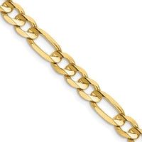 14K Yellow Gold 18" 6mm Concave Open Figaro Chain Necklace with Lobster Clasp by Oro Pregiato