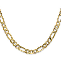 14K Yellow Gold 18" 6mm Concave Open Figaro Chain Necklace with Lobster Clasp by Oro Pregiato