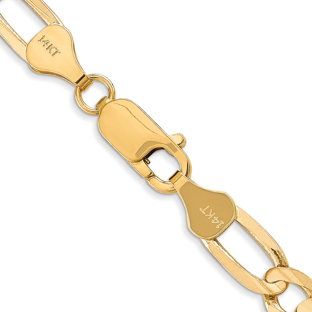 14K Yellow Gold 18" 6mm Concave Open Figaro Chain Necklace with Lobster Clasp by Oro Pregiato