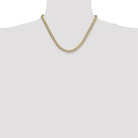 14K Yellow Gold 18" 7.1mm Semi-Solid Curb Chain with Rhodium Pavé Accents by Oro Pregiato