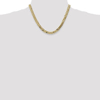 14K Yellow Gold 18" 7.25mm Flat Beveled Curb Chain with Lobster Clasp by Oro Pregiato