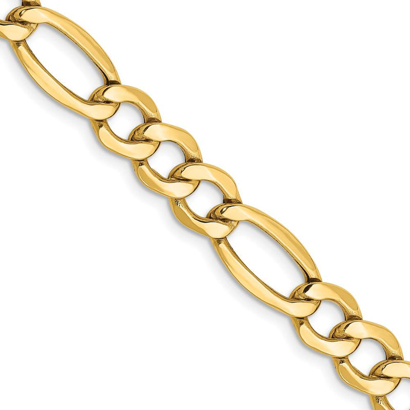 14K Yellow Gold 18" 7.3mm Figaro Chain with Lobster Clasp by Oro Pregiato