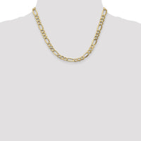 14K Yellow Gold 18" 7.3mm Figaro Chain with Lobster Clasp by Oro Pregiato