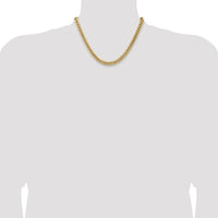 14K Yellow Gold 18" 7.3mm Semi-Solid Miami Cuban Chain with Lobster Clasp by Oro Pregiato