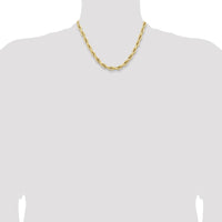 14K Yellow Gold 18" 7mm Semi-Solid Rope Chain with Lobster Clasp by Oro Pregiato