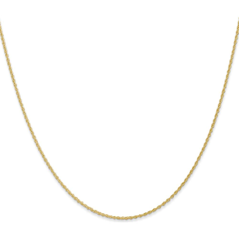 14K Yellow Gold 18" Baby Rope Chain with Spring Ring Clasp - 1.1mm Width by Oro Pregiato