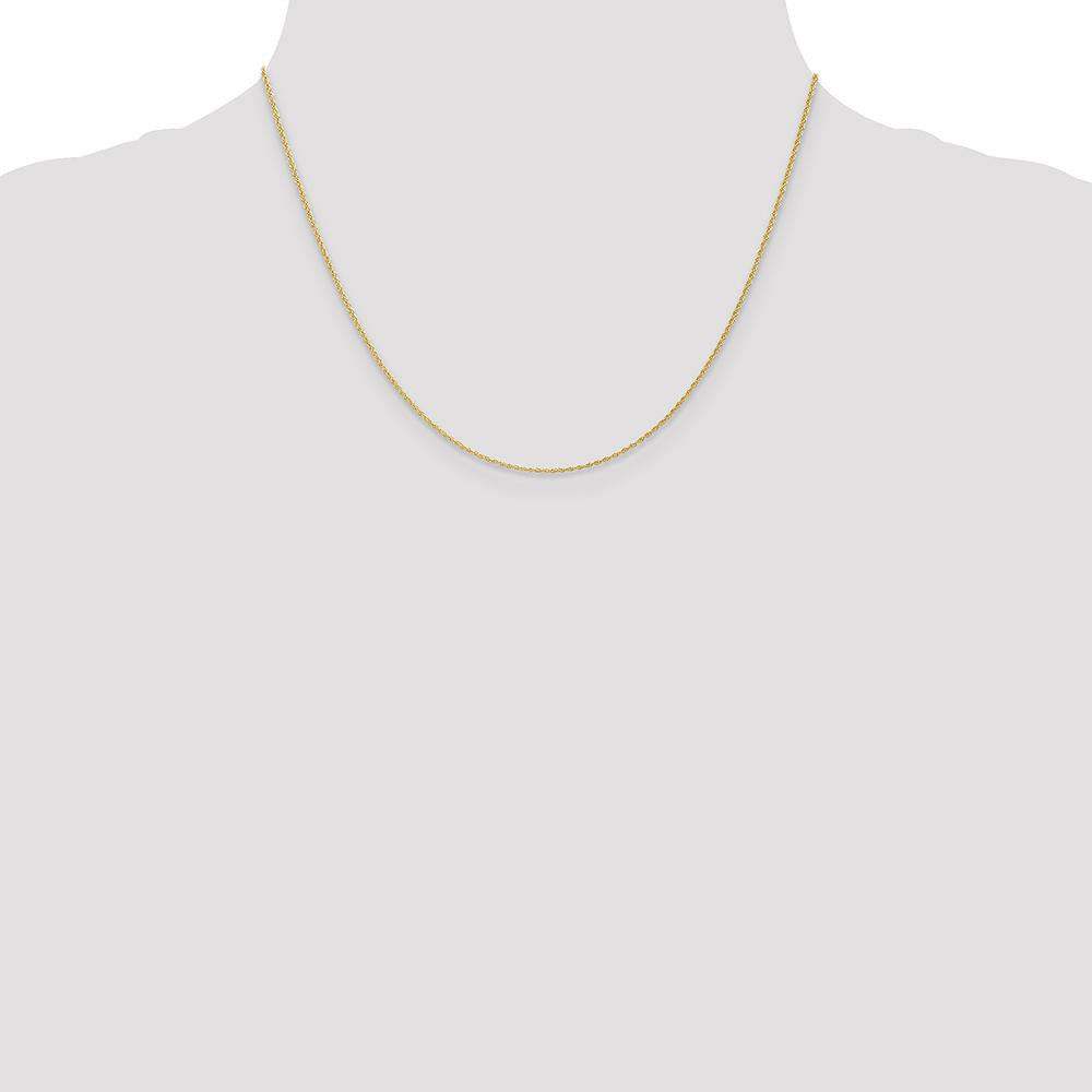 14K Yellow Gold 18" Baby Rope Chain with Spring Ring Clasp - 1.1mm Width by Oro Pregiato