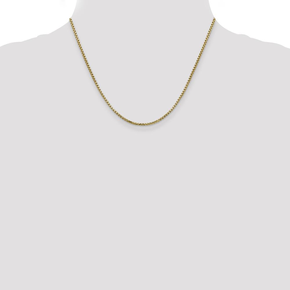 14K Yellow Gold 18" Box Chain Necklace - 1.75mm Width by Oro Pregiato