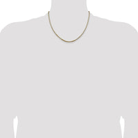 14K Yellow Gold 18" Box Chain Necklace - 2.5mm Width with Lobster Clasp by Oro Pregiato