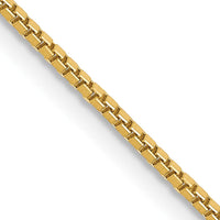 14K Yellow Gold 18" Box Chain Necklace with Lobster Clasp - 1mm Width by Oro Pregiato