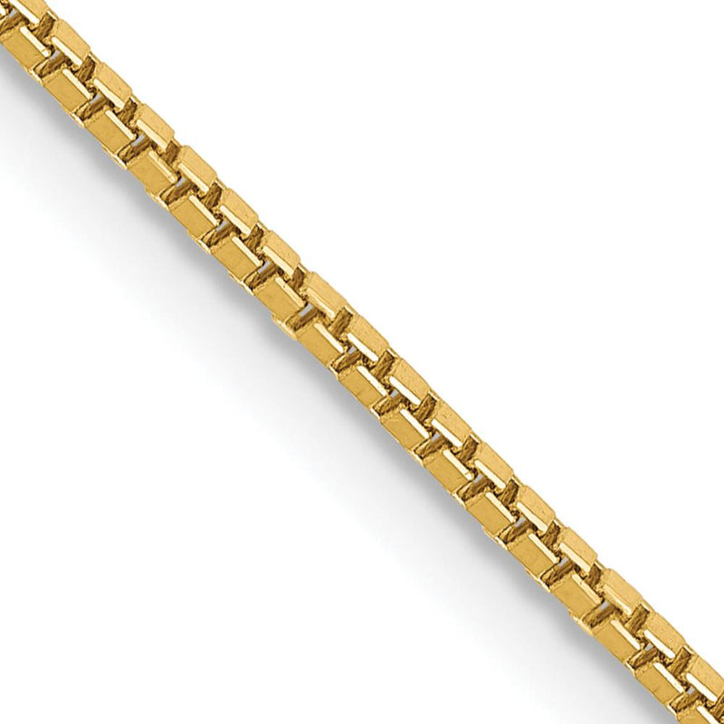 14K Yellow Gold 18" Box Chain Necklace with Lobster Clasp - 1mm Width by Oro Pregiato