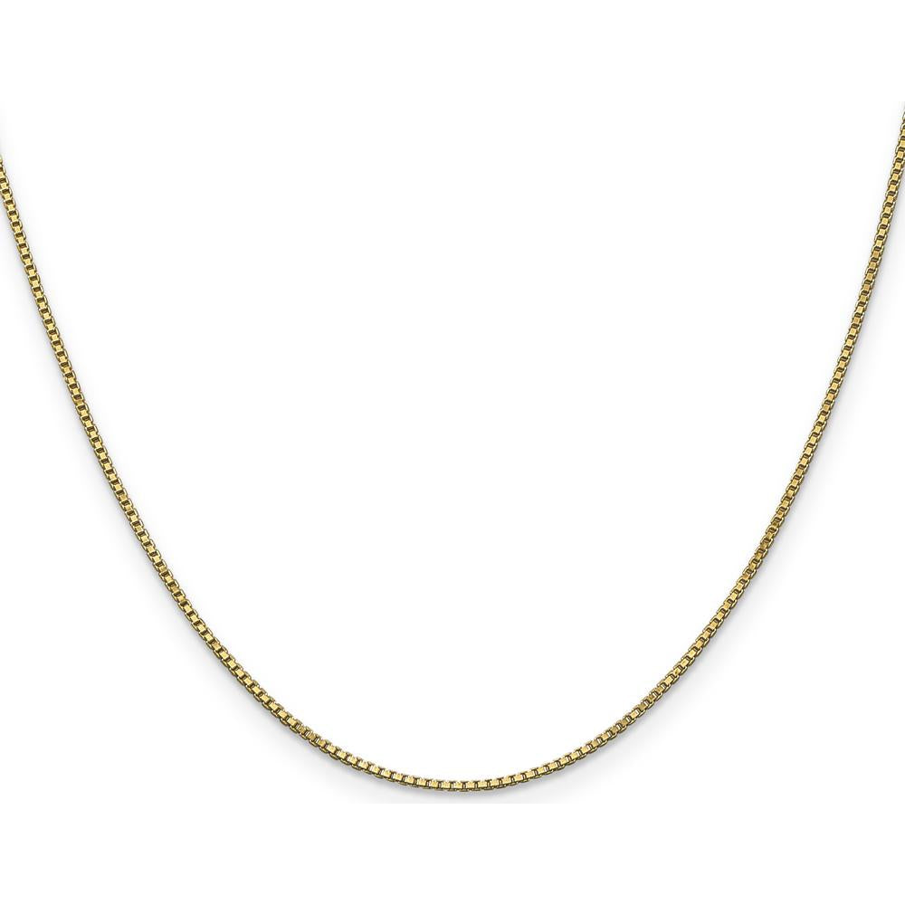 14K Yellow Gold 18" Box Chain Necklace with Lobster Clasp - 1mm Width by Oro Pregiato