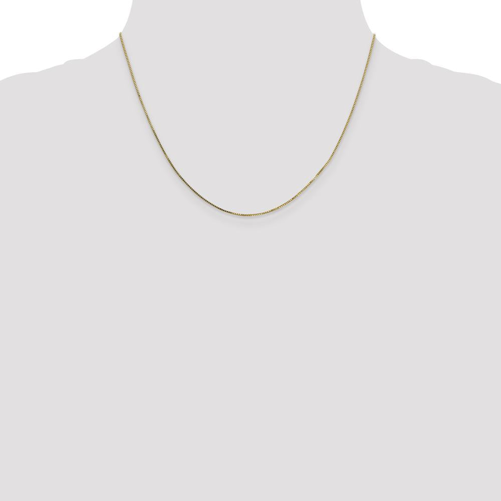 14K Yellow Gold 18" Box Chain Necklace with Spring Ring Clasp - 0.7mm Width by Oro Pregiato