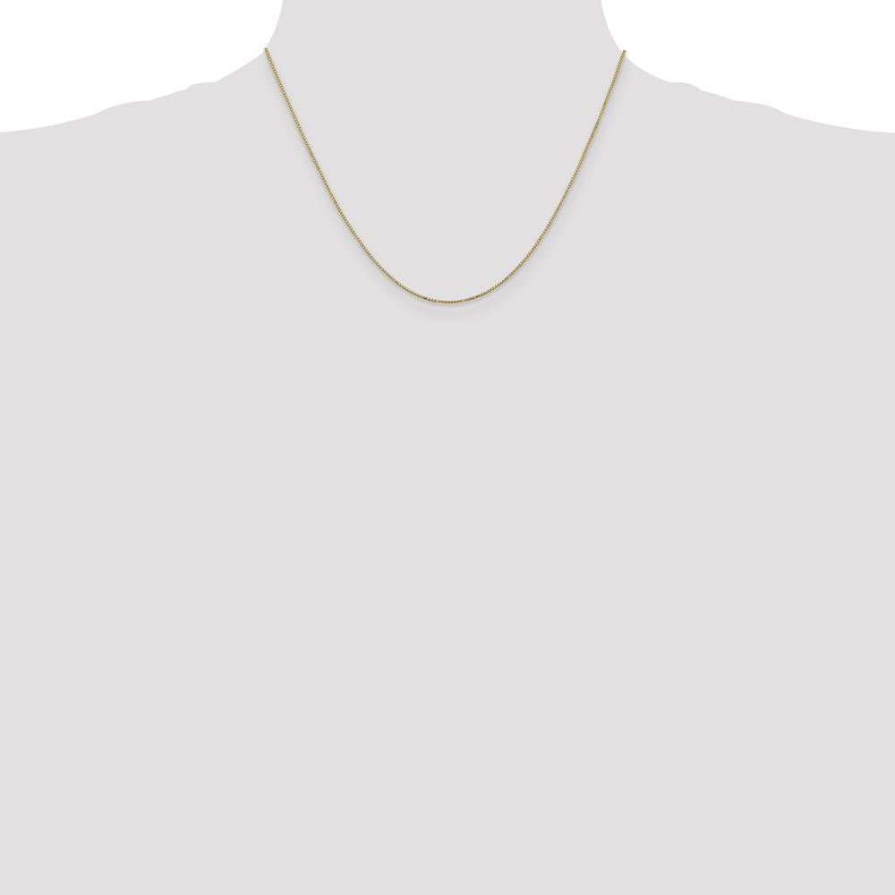14K Yellow Gold 18" Box Chain Necklace with Spring Ring Clasp - 0.9mm Width by Oro Pregiato