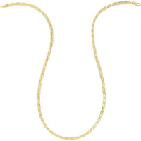 14K Yellow Gold 18" Braided Herringbone Fancy Chain with Diamond-Cut Textured Finish by Orozza Fine Jewelry