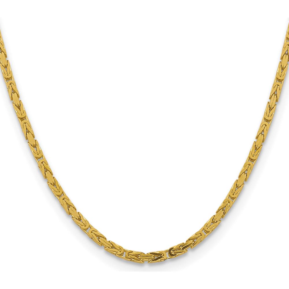 14K Yellow Gold 18" Byzantine Chain Necklace with Lobster Clasp by Oro Pregiato