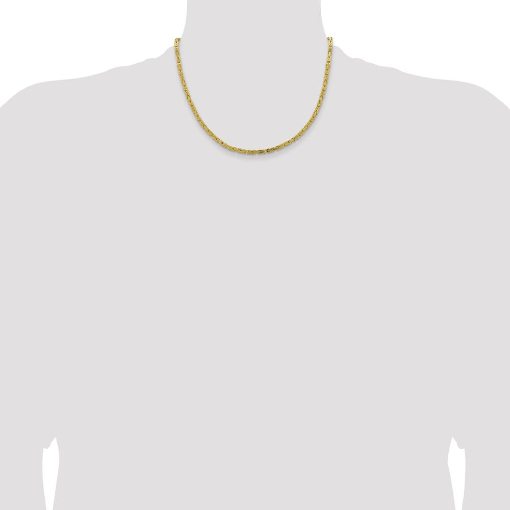 14K Yellow Gold 18" Byzantine Chain Necklace with Lobster Clasp by Oro Pregiato