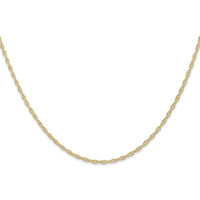 14K Yellow Gold 18" Cable Rope Chain Necklace - Polished Finish, 1.35mm Width
