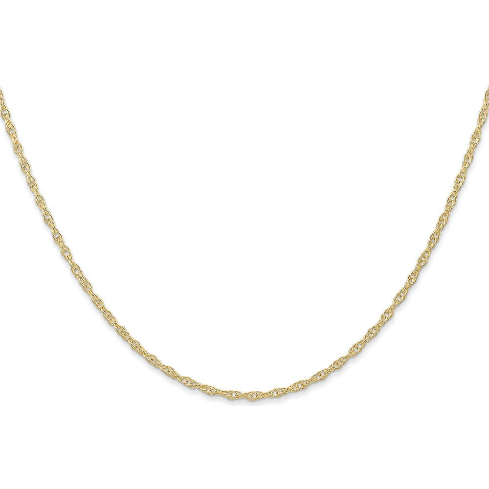 14K Yellow Gold 18" Cable Rope Chain Necklace - Polished Finish, 1.35mm Width