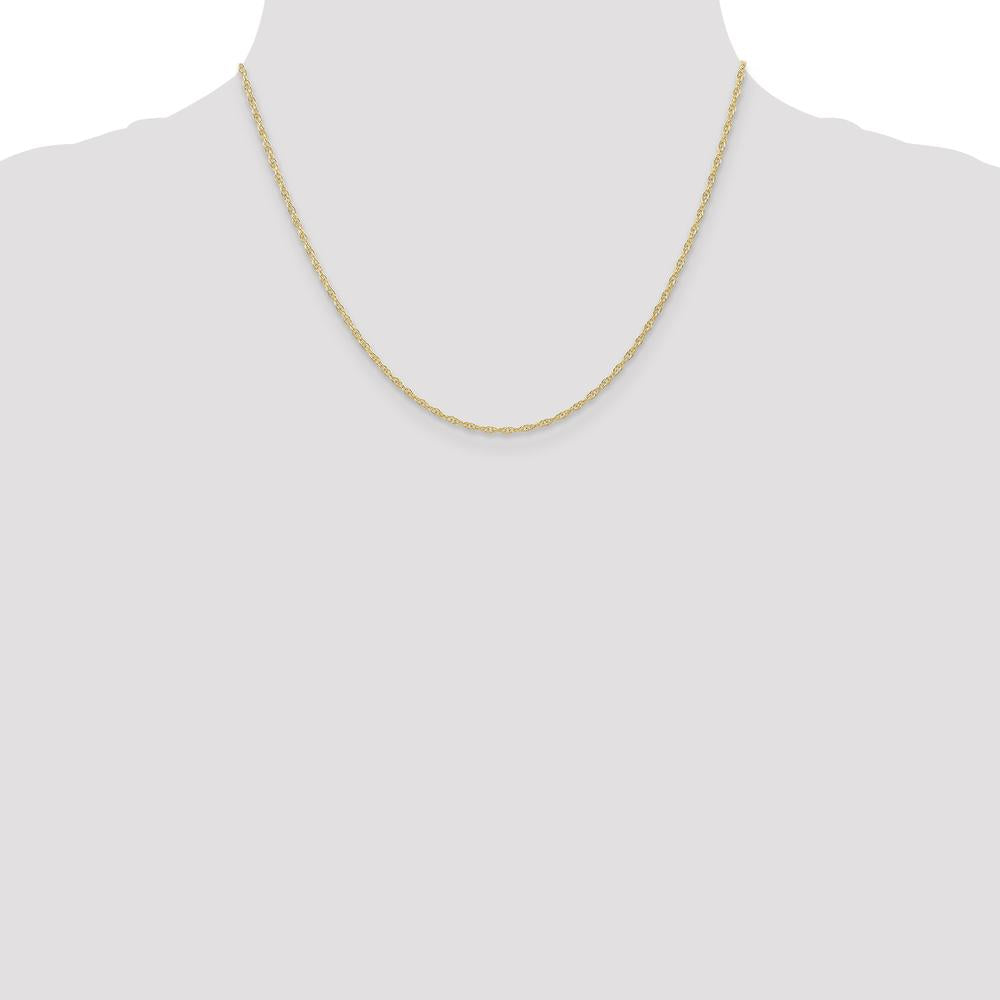14K Yellow Gold 18" Cable Rope Chain Necklace - Polished Finish, 1.35mm Width