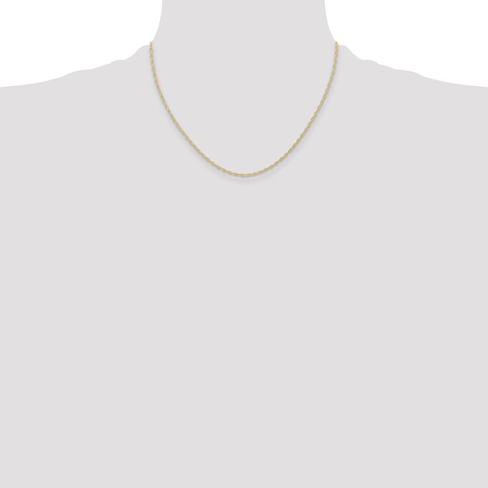14K Yellow Gold 18" Cable Rope Chain with Spring Ring Clasp