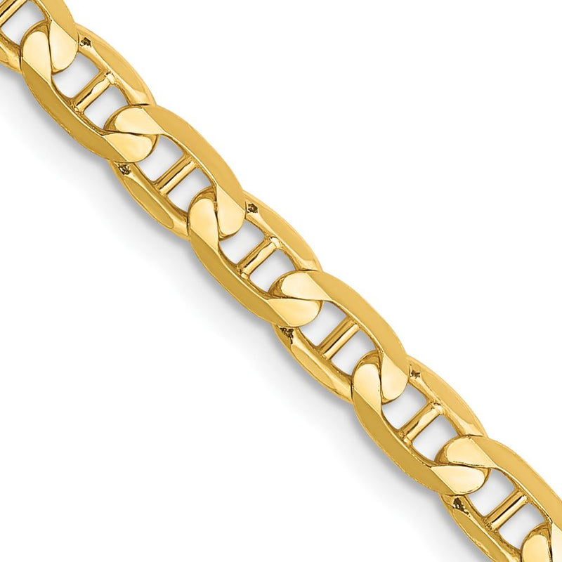 14K Yellow Gold 18" Concave Anchor Chain - 3.75mm Width with Lobster Clasp by Oro Pregiato