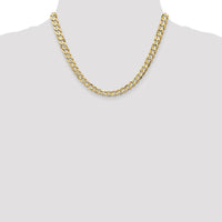 14K Yellow Gold 18" Concave Curb Chain Necklace - 6.75mm Width by Oro Pregiato