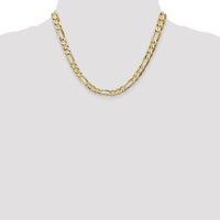 14K Yellow Gold 18" Concave Open Figaro Chain - 6.75mm Width by Oro Pregiato