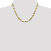 14K Yellow Gold 18" Concave Open Figaro Chain Necklace - 5.5mm Width, Lobster Clasp by Oro Pregiato