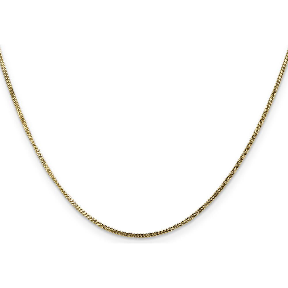 14K Yellow Gold 18" Curb Chain Necklace with Spring Ring Clasp - 1.4mm Width by Oro Pregiato