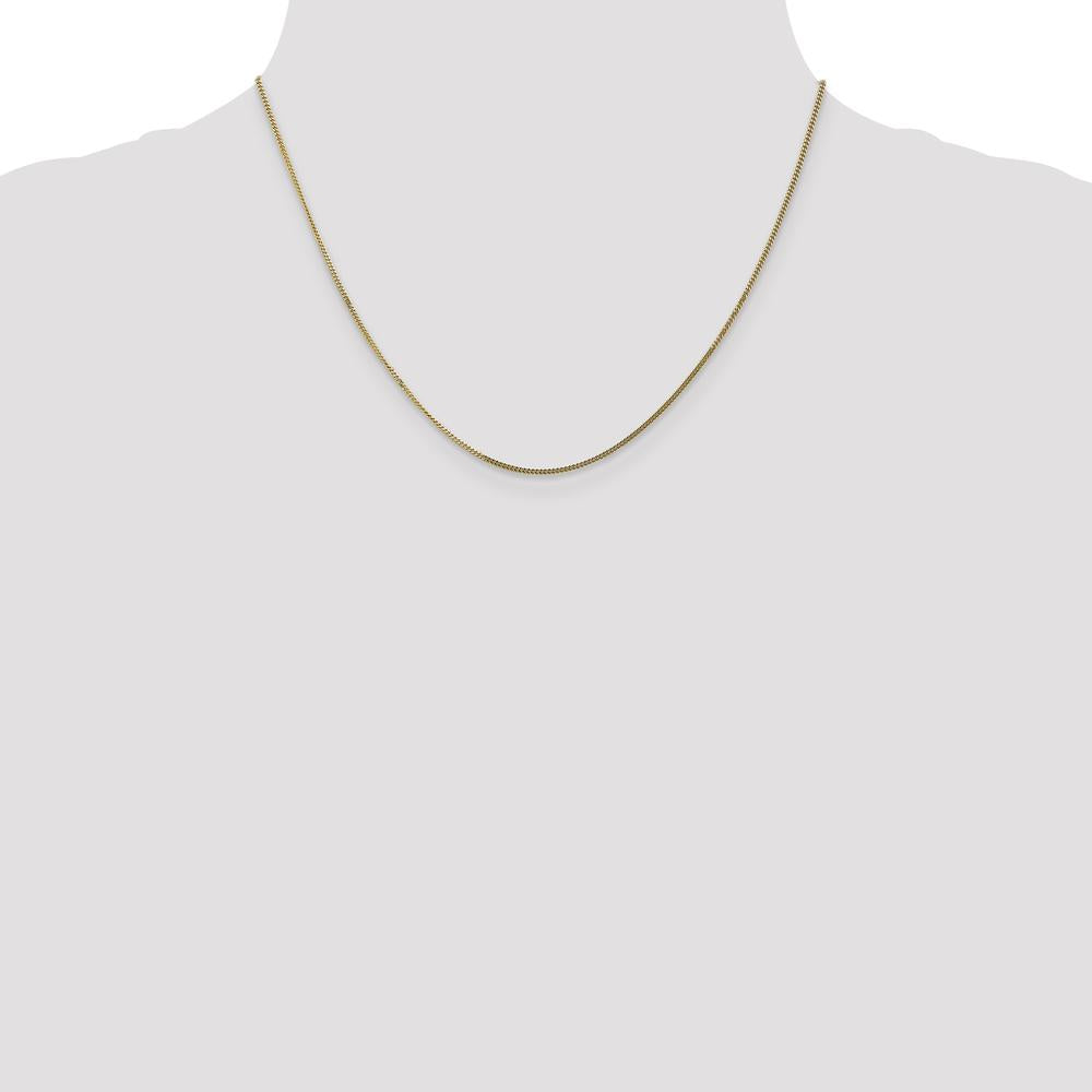 14K Yellow Gold 18" Curb Chain Necklace with Spring Ring Clasp - 1.4mm Width by Oro Pregiato